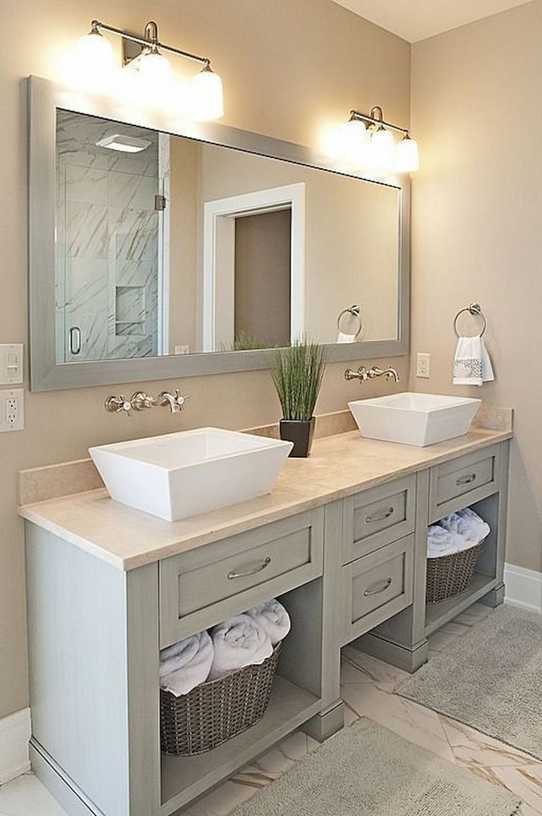 110+ Gorgeous Modern Farmhouse Bathroom Design Ideas and Remodel