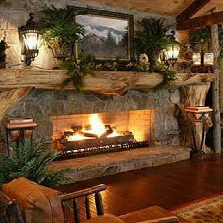 48+ Marvelous Country Living Room Design Ideas With Fireplace Mantle